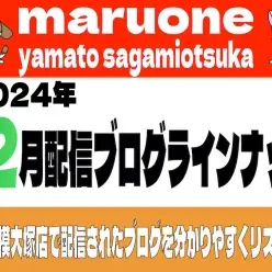【 ブログリスト 】マルワン大和相模大塚店の2024年12月配信ブログラインナップ