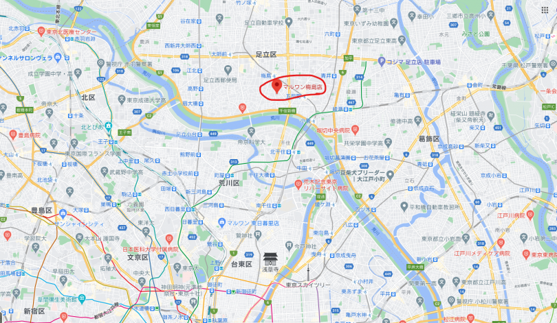 東京ターミナルの上野駅から電車でわずか約15分！！ | 店舗紹介 - 梅島店